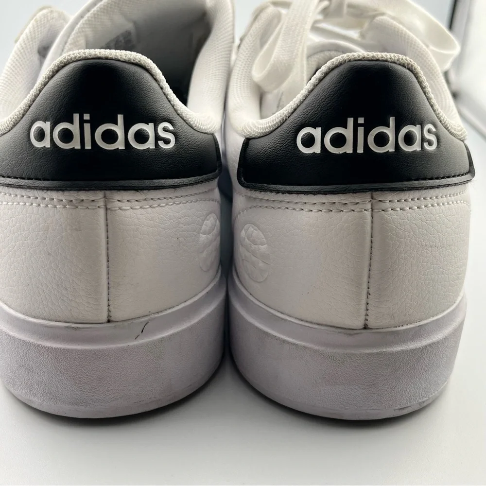 Adidas Grand Court 2022 Classic White Leather Sneakers Black Stripes Mens 8
